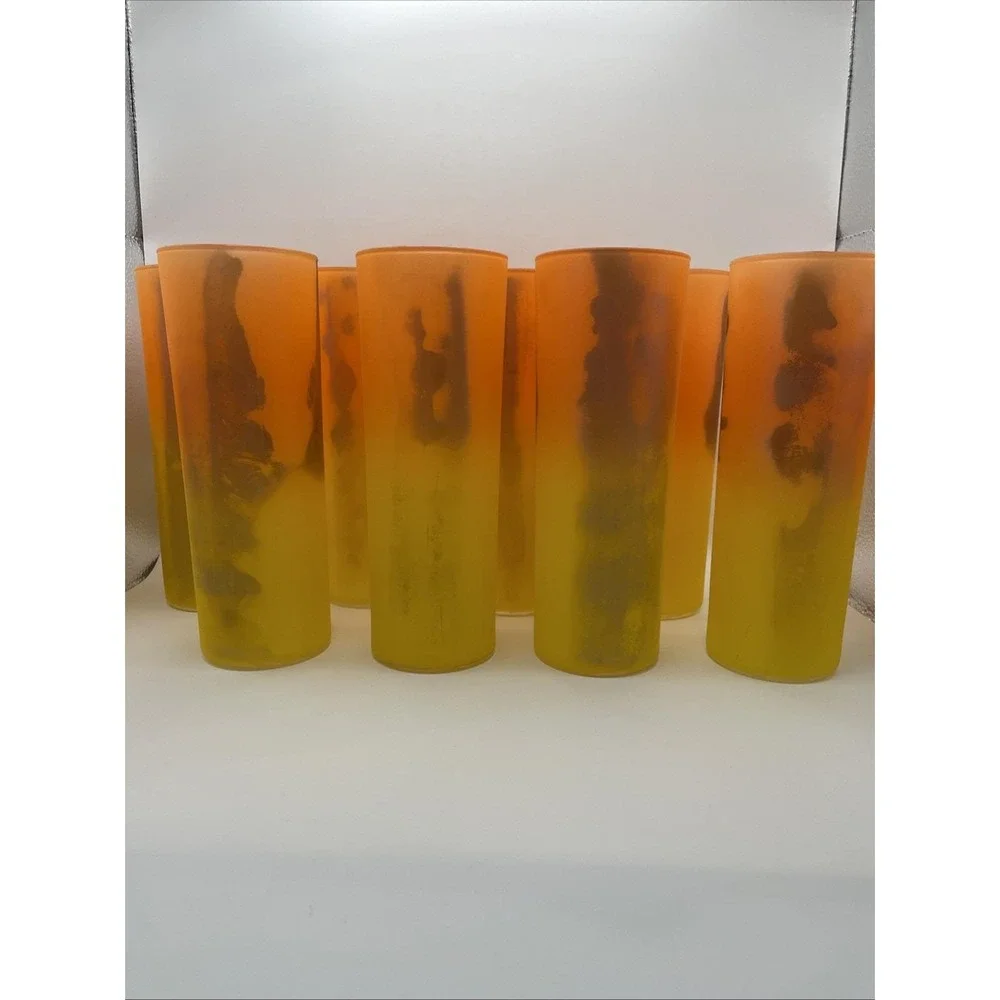 Starlyte 13 oz 1950's Zombie 8‎ Piece glass set orange 131-102 RARE New In Box